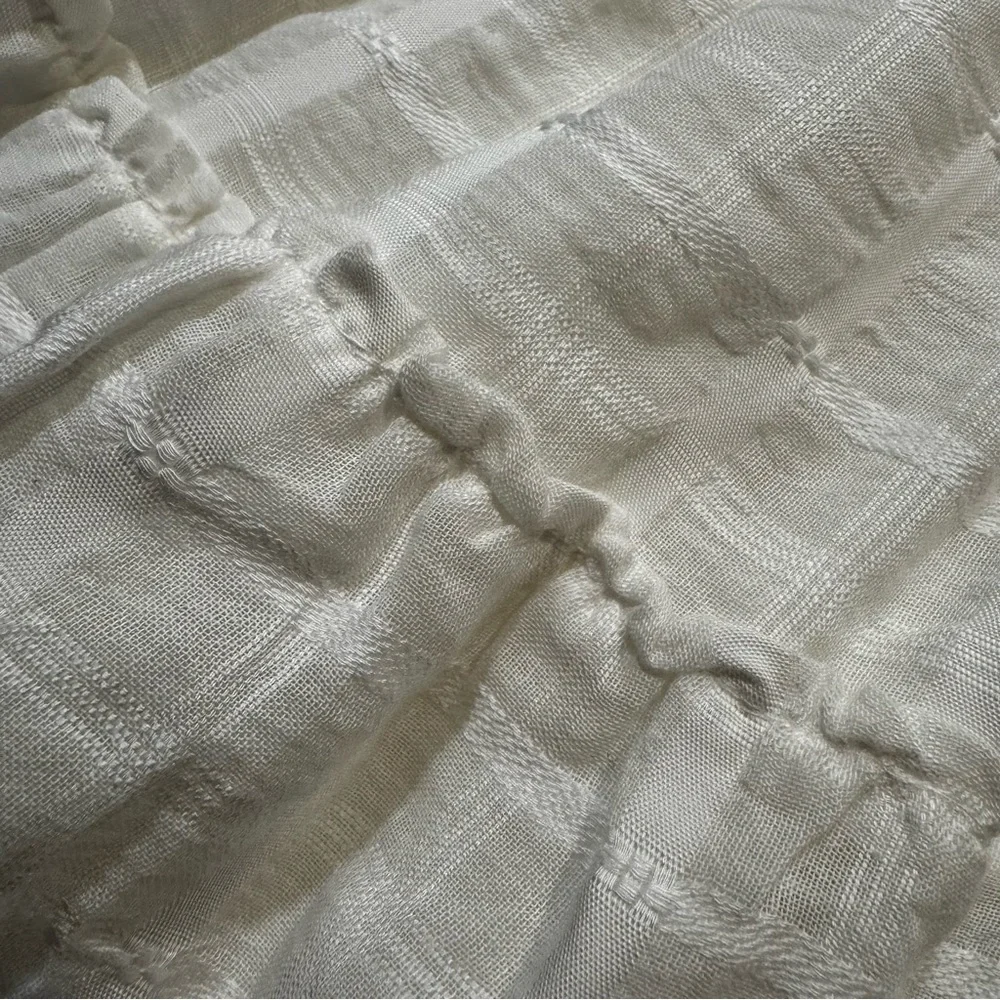 NWT Wild Fable white tiered flare lined mini skirt elastic waist patterned, M.